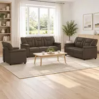 Sofos komplektas 3 pcs Pilka Dirbtinė oda