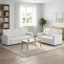 Sofos komplektas 2 pcs Balta Dirbtinė oda
