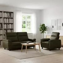 Sofos komplektas 2 pcs Armijos Žalia Dirbtinė suedė oda