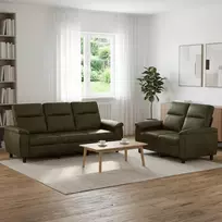 Sofos komplektas 2 pcs Armijos Žalia Dirbtinė suedė oda