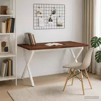 Gyvas kraštas valgomojo stalas 140 x 80 x 75 cm Tamsiai rudas