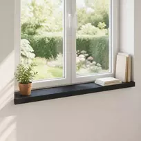 Langų palangės 2 vnt. Juoda 100 x 20 x 2 cm Kietas bukas medis