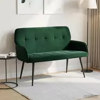 Dvivietė sofa su metalinėmis kojelėmis 2 vietos Tamsiai žalia