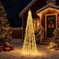 Kalėdinės eglutės girliandos su 10 LED 1550 LED Šilta balta