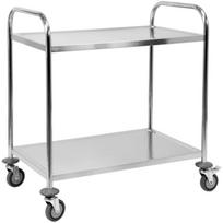 Yato aptarnavimo vežimėlis YG-09090, 860x530x950 mm, 2 lentynos, 820x500 mm, 50 kg, nerūdijantis plienas 201, 4 TPR ratukai