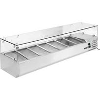 Yato šaldymo vitrina YG-05331, 1600x395x435 mm, +2~+8 °C, 7x GN 1/3, 110 W, 220-240 V, R600a, nerūdijantis plienas 201