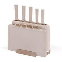 Feel-Maestro peilių rinkinys MR-1412-BEIGE, su stovu, 4 pjaustymo lentelės, universalus peilis, duonos peilis, šefo peilis