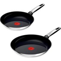 Tefal Keptuvių rinkinys Emotion E331S2, 2 vnt, 24 cm, 28 cm, nerūdijantis plienas, keraminė neprideganti danga, indukcinė