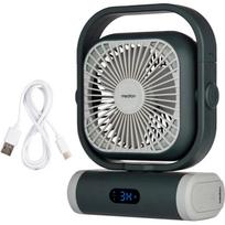 Medion LIFE Stovyklavimo ventiliatorius E10 TF MD 12065 50078440, 20W, 4m/s, 48dB, 110°, 5 greičiai, 2 režimai, 10000mAh, USB-A