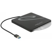 Delock išorinis korpusas 42604, 5,25 col., 9,5/12,7 mm, USB Type-A, SATA, juodas, Hot Swap, Plug & Play