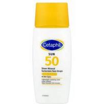 Cetaphil, Skaidrus mineralinis skystas veido kremas nuo saulės, SPF 50, 1,7 fl oz (50 ml)