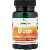 Swanson Vitamins, Biotinas, 10 000 mcg, 60 minkštųjų kapsulių