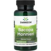 Swanson Vitamins, Bacopa Monnieri, standartizuotas, 250 mg, 90 veganiškų kapsulių