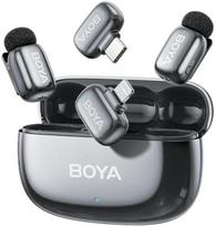 BOYA Microphone Wireless Mini 2-01 2.4GHz, AI Powered Noise Cancellation with 2 transmitters and 2 receivers (Type-C and Lightning) Space Gray EU | 6977490711829 | 6977490711829