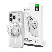 AmazingThing Titan Pro Lens Ring Set dėklas iPhone 18 Pro Max su kamerai skirtu dangalu ir magnetiniu žiedu, suderinamas su MagSafe - Skaidri