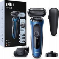 Skrobak folijos Braun Series 6 61-B4500cs su mygtukais, LED, maitinimas iš tinklo/baterijos Black Blue