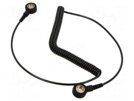Connection cable | ESD,coiled | black | 1MΩ | 1.8m