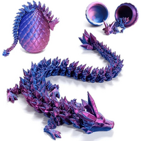 3D spausdintas drakono kiaušinis su lanksčiu drakonu viduje