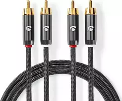 Kabelis Nedis RCA (Cinch) x2 - RCA (Cinch) x2 5m juoda (CATB24200GY50)