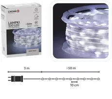 LED girlianda CHOMIK „Micro Wire Light“ 500 LED, šaltai balta, 50 m