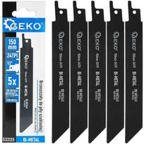 Geko Dviašmeniai metalo pjūkleliai siaurapjūkliui 150 mm 24 TPI 5 vnt. (80)
