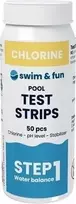 Swim&Fun Testo juostelės chlorui/pH/stabilizatoriui, 50 vnt.