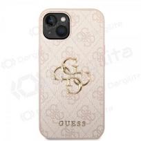 Apple iPhone 14 dėklas "Guess PU 4G Metal Logo" (rožinis)