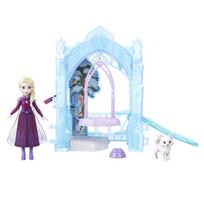 Mini lėlė su žaidimų rinkiniu Mattel Disney Frozen Elsa's Icy Animal Hideaway