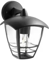 Philips myGarden Creek sieninis šviestuvas 60W E27 be lemputės, Lauko sieninis apšvietimas, Juodas, Metalas, IP44, Terasa, Sodas, I