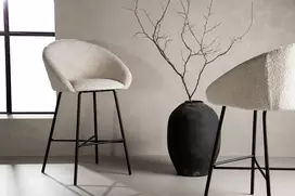 Venture Design Velvet baro kėdės 2 vnt., juoda/balta