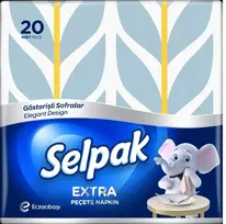 Servetėlės SELPAK Deluxe, 30x30cm, 3 sluoksnių, 4 dizainai, 20vnt