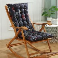 Sustorintas žiemos gulto supamo krėslo čiužinys su raišteliais tvirtinamu atlošu rotango ir bambuko kėdėms 48*120cm black