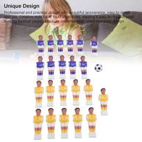 Foosball Soccer Table Football Men Player Replacement Parts with 11 Purple 11 Yellow Foosball Players Black White beige