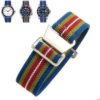 60Derliaus Prancūziška Parašiuto RankinėNATO Elastingas Nailoninis Laikrodžio Dirželis Tinka Pagrindiniams Prekių ženklams18 20 22mm 20mm-Steel Buckle gray