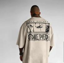 Per dydžio Vienas gabalas Šiaudinė skrybėlė Įgulos Anime Marškinėliai Vyrams Vasariniai Medvilniniai Laisvi Streetwear Atsitiktiniai Trumpomis Rankovėmis Grafiniai Marškinėliai Y2k Drabužiai L gray