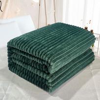 Cozy Flannel Fleece Blanket - Air Conditioning Sofa Throw for Warmth 70x100 cm tamsiai žalia spalva