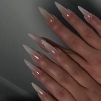 24Pcs Black Red Gradient Almond Press On Nails With Glue Detachable Rhinestone Long Stiletto Acrylic Fake Nails black