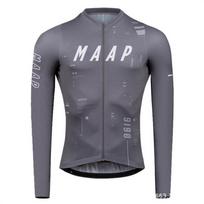 MAAP Unisex Dviratininko Marškinėliai Bambuko Pluošto Ilgomis Rankovėmis Kvėpuojantys Siauro Kirpimo Road MTB Dviratininko Marškinėliai L gray