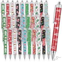 30 Pcs Christmas Pens Bulk Christmas Cartoon Retractable Gel Pens Novelty Santa Snowflake Candy Christmas Trees Snowman Gingerbr 1 blue