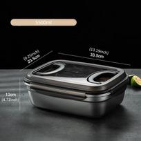 3.8L/5.5L/7.5L Large Capacity 304 Stainless Steel Lunch Box Food Sealed Storage Container with Lid Refrigerator Pickle Box black