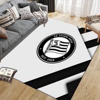 SK Sturm Graz Flannel Pattern Square Carpet,Area Rug,Carpet Rug for Living Room Bedroom Sofa Playroom Decor,Non-slip Floor Mat 100x120cm( 39x47in )