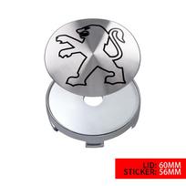 4 vnt. 56/60 mm automobilio ratlankio centrinio dangtelio emblemos dekoratyvinis uždangalas Peugeot 206 508 2008 5008 107 106 205 4008 301 307 308 3008 207