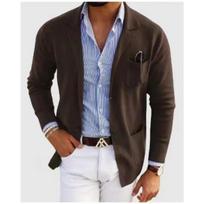 New Fashion Slim Fit Men's Blazer, Casual Formal Suit Jacket for Wedding Party, Men's Business Casual Outerwear M gray