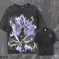 Goku Ultra Instinct Pump Cover Mastered UI Oversized Vintage Wash Heavyweight Graphic Tee L black