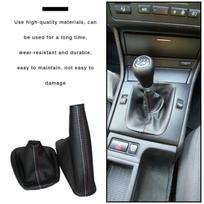 For BMW 3 Series E36 E46 E30 E34 M3 Z3 Black Leather M Accessories Car Gear Shift Collars Manual Handbrake Gaiter Boot Cover black
