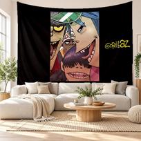 Gorillaz Wall Tapestry Home Decor Hanging Cloth Art Background Tapestry for Bedroom 100cmx150cm brown