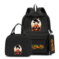 3 vnt./rinkinys Anime Dragon Ball kuprinė su pietų krepšiu mergaitei berniukui Grįžti į mokyklą Knygų krepšys Mokyklinis krepšys Vyriškas Kelioninis krepšys Mochila