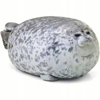 2 vnt. pliušiniai ruoniai, 30 cm, minkšta pagalvėlė ir ruonio formos dekoracija