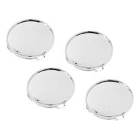 4PCS Wheel Center Caps Rain Proof Exquisite Car Rim Center Hub Cover Cap Decoration for Automobile Modification Chrome Plated white