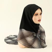 New Instant Hijabs Bonnet Hijab Muslim Woman Shawls Femme Muslim Woman Hat Modale Hijab Undercap Head Scarf Headwraps For Women black